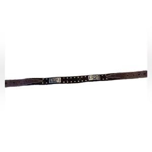 3D Western Belt ONLY in a Youth 24 Tooled Leather with CalfHair and Gold Trim